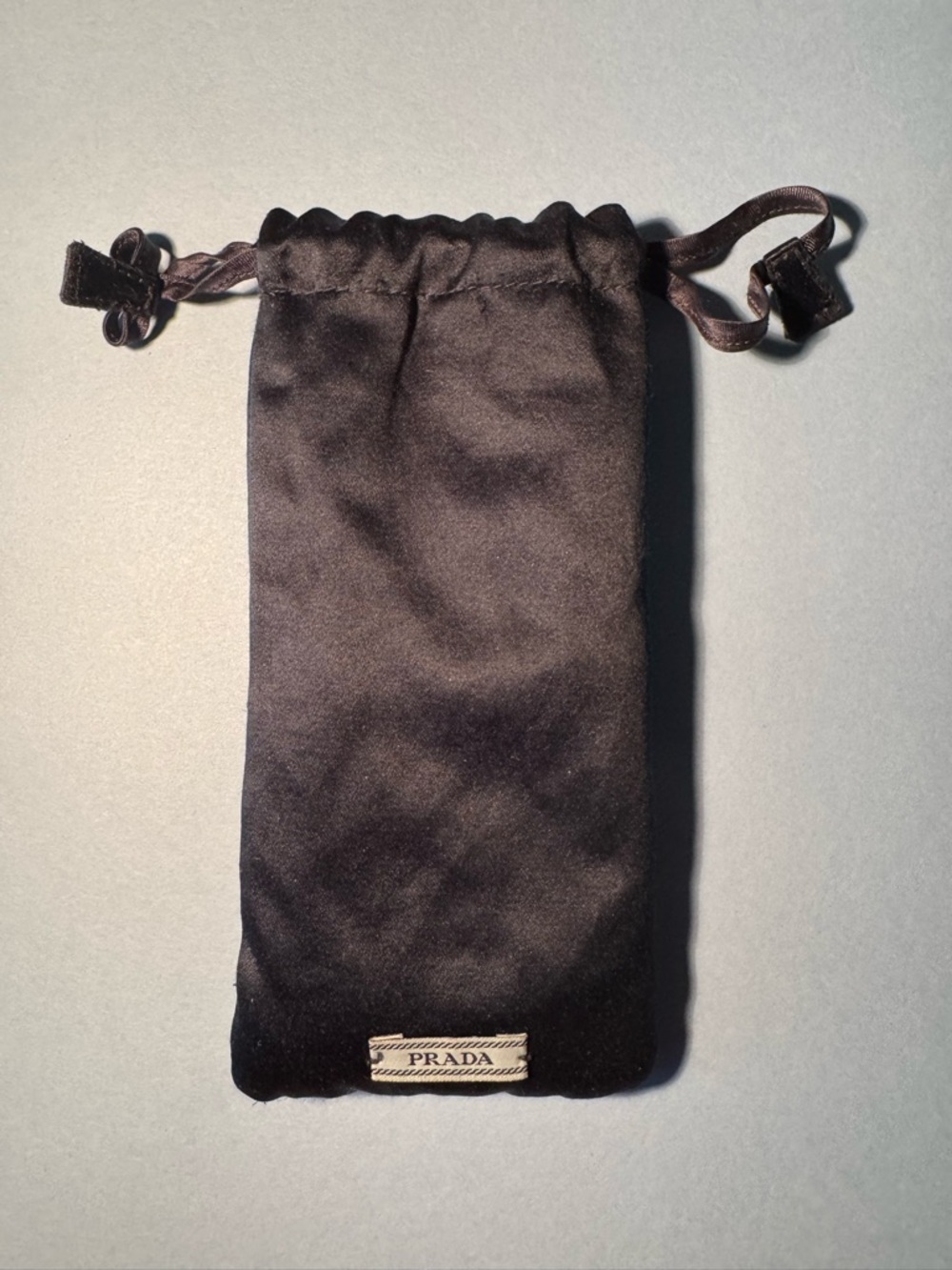 Prada Dark Blue/ Black Satin Drawstring Pouch